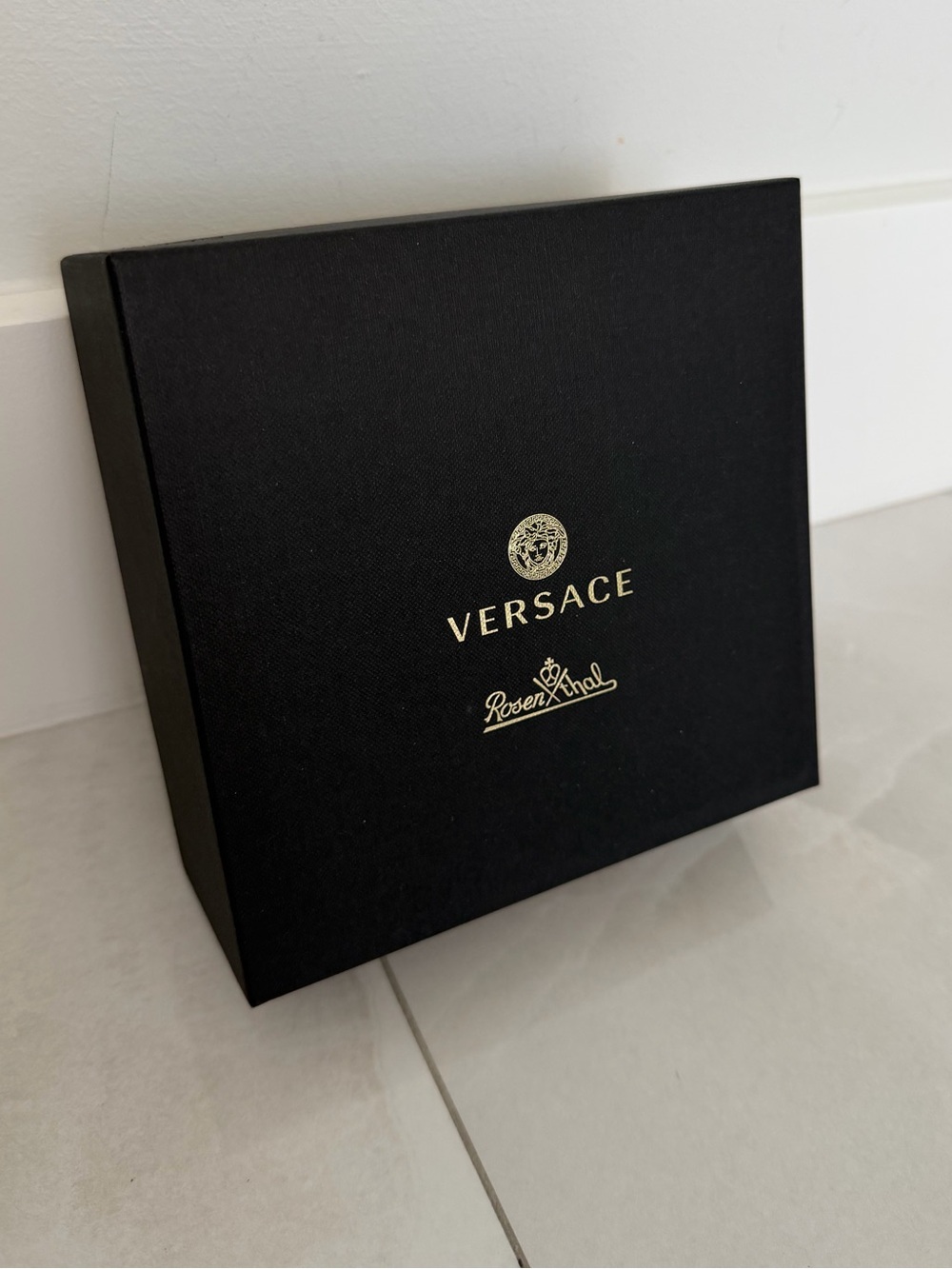 Versace Rosenthal Box Black with Gold Metallic Logo